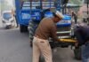 रेडियम पट्टी नहीं लगाने वाले भारी वाहनों पर कोरबा पुलिस की बड़ी कार्रवाई, 119 वाहनों पर चालान