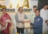 राष्ट्रीय किकबॉक्सिंग प्रतियोगिता में पदक विजेता खिलाड़ियों का सम्मान