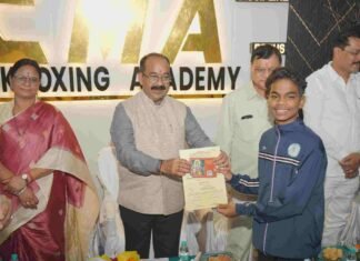 राष्ट्रीय किकबॉक्सिंग प्रतियोगिता में पदक विजेता खिलाड़ियों का सम्मान