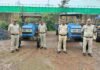 सीतामढ़ी, बरमपुर, राताखार सहित अन्य स्थानों से अवैध खनिज परिवहन कर रहे 9 वाहन जब्त