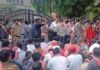 अमरैय्या पारा में सड़क की जमीन पर निर्माण का आरोप, नगर निगम का घेराव